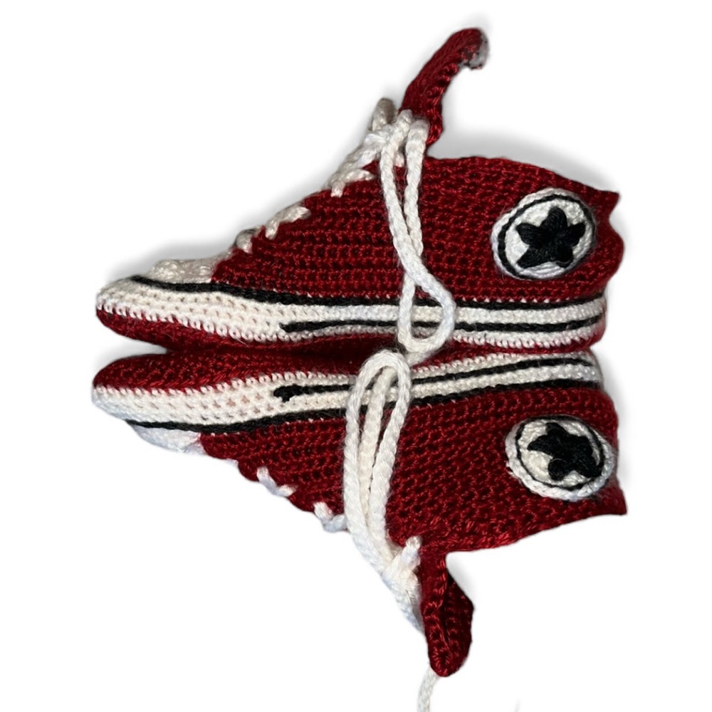 HAND KNIT Slippers Converse Hightop Inspired
